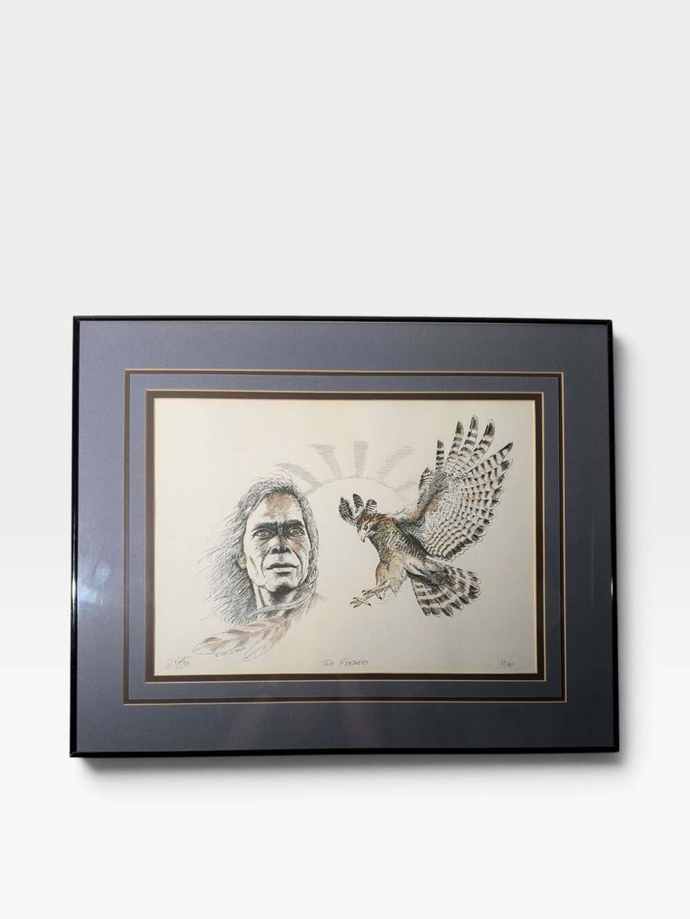 D. Kraatz Two Feathers Framed Numbered Print